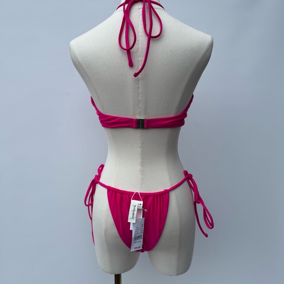 Loverbird Pink Halter Bikini Set Size M | High Cut Two Piece Swimwear NWT - Picture 5 of 9